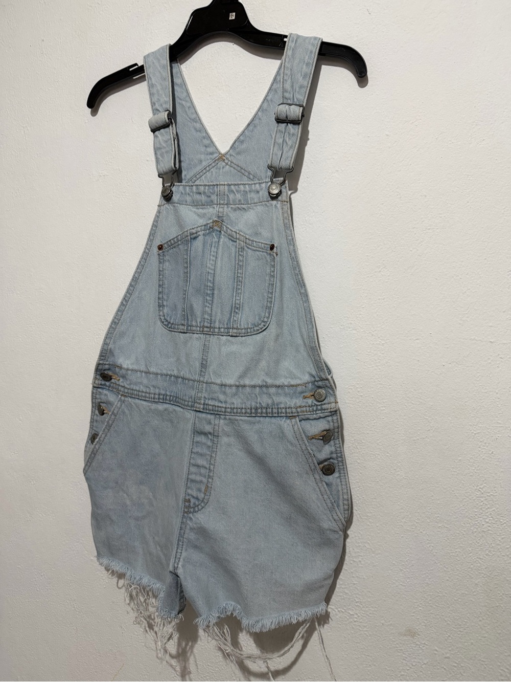 Old Navy Light Wash Blue Denim Overall Shorts
